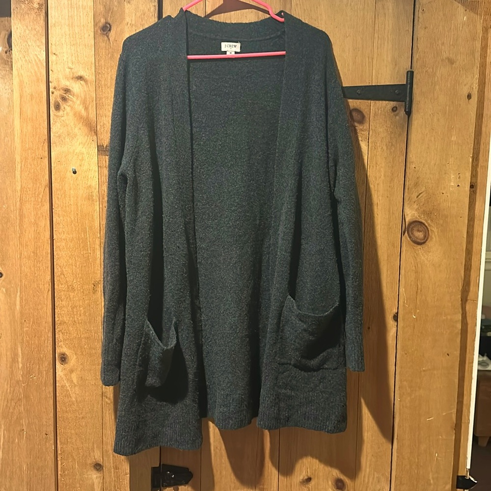 Soft grey J. Crew cardigan size medium barely worn. Goes with everything
